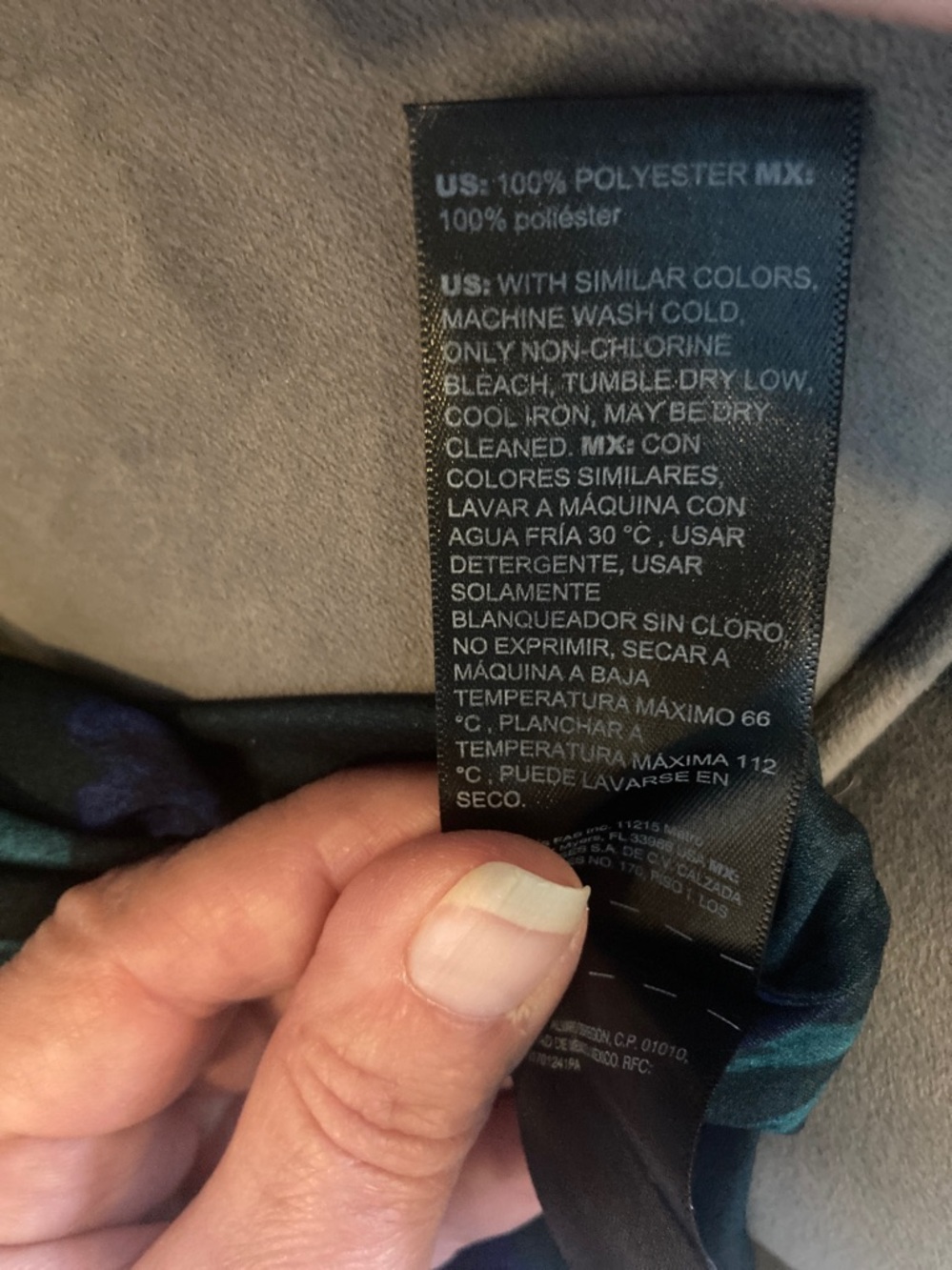 WHBM Emerald Green & indigo Floral pattern/Ruffle Blouse - Picture 9 of 9